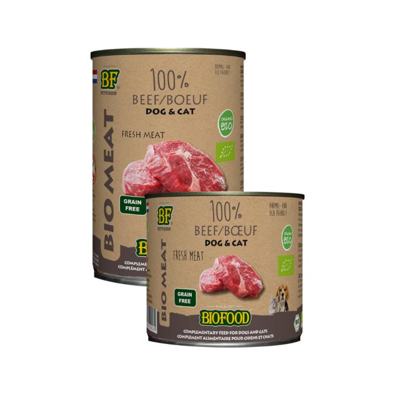 Biofood Organic 100% Rind - Hund & Katze - 12 x 400 g von Biofood