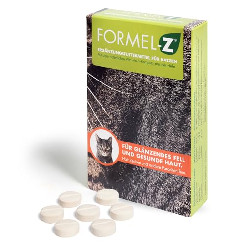 FORMEL-Z ® Fellpflege & Zeckenschutz Katze | Gegen Zecken & andere Parasiten | Ohne Chemie | 104 Tabletten | Von Experten entwickelt | Mit natürlichem Vitamin-B-Komplex | Zeckenmittel für Katzen von Formel-Z