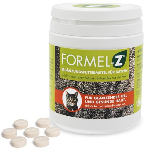 Formel-Z® für Katzen | Ergänzungsfuttermittel gegen Zecken, Flöhe & Parasiten | Ohne Chemie | Natürlicher Vitamin-B-Komplex aus Hefe | Für glänzendes Fell & gesunde Haut | ca. 365 Tabletten von Formel-Z