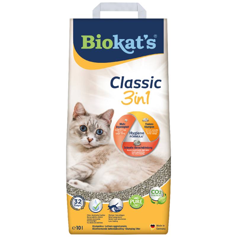 Biokat's Classic 3in1 Katzenstreu Parfümfrei - 10 l von BioKat's