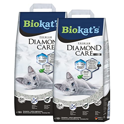 Biokat's Diamond Care Classic Katzenstreu ohne Duft - 2 Sack (2 x 10 L) von Biokat's