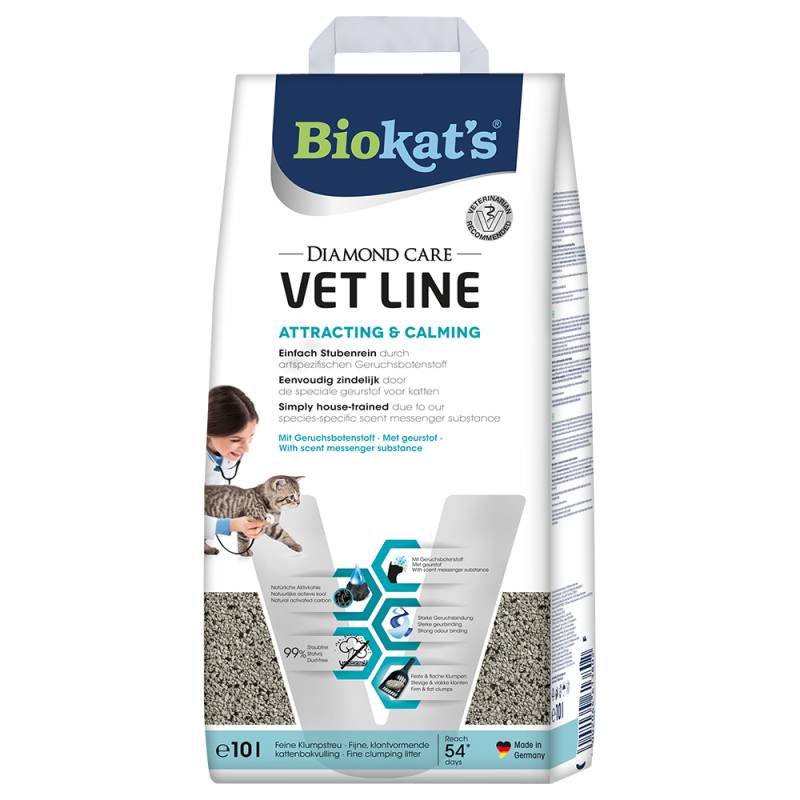 Biokat´s Diamond Care Vet Line Attracting & Calming Katzenstreu - Sparpaket: 2 x 10 l von BioKat's