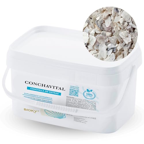 ConchaVital 6 kg Kalzium für Legehennen und andere Vögel, Austernmuschel für Vogelfutter + 12 Mineralien, verbessert die Eierqualität, korrigiert Nährstoffmangel und verbessert die Produktivität von Bioky