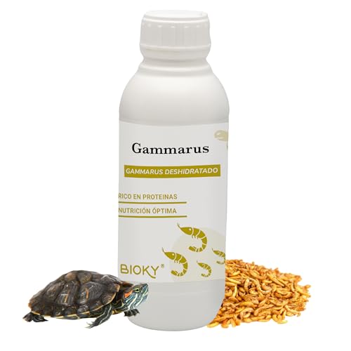 Gammarus für Wasserschildkröten, 1 l, 100 % natürliches getrocknetes Garnelenfutter, Schildkröten, Kaltwasserfische, Hamster, Igel, Reptilien - Proteine, Vitamine und gesunde Fette (1 l) von Bioky