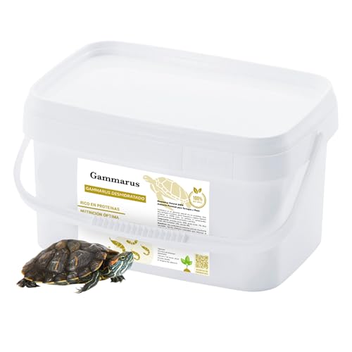 Gammarus für Wasserschildkröten, 5 l, 100 % natürliches getrocknetes Garnelenfutter, Schildkröten, Kaltwasserfische, Hamster, Igel, Reptilien - Proteine, Vitamine und gesunde Fette (5 l) von Bioky