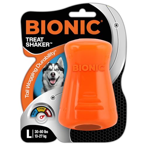 BIONIC Leckerli-Shaker Hundespielzeug, groß, interaktives Kauspielzeug für Hunde, das den härtesten Kauern standhält, für Hunde zwischen 30-60+ lbs (13-27+ kg) von Bionic