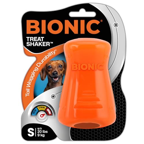 BIONIC Treat Shaker Hundespielzeug, klein – Interaktives Hunde-Kauspielzeug, das den härtesten Kauern standhält, für Hunde bis zu 9 kg (9 kg) von Bionic