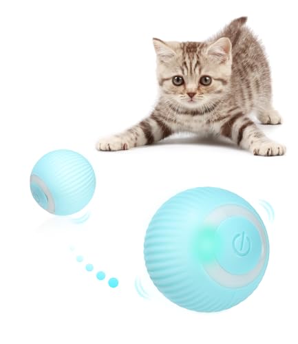 Birshe Katzenspielzeug Elektrisch mit LED Licht,Wiederaufladbarer Elektrisch Katzenspielzeug Ball mit Type-C Aufladbar 360° Interactive Hunting Cat Toy für Selbstbeschäftigung für Katzen und Kätzchen von Birshe