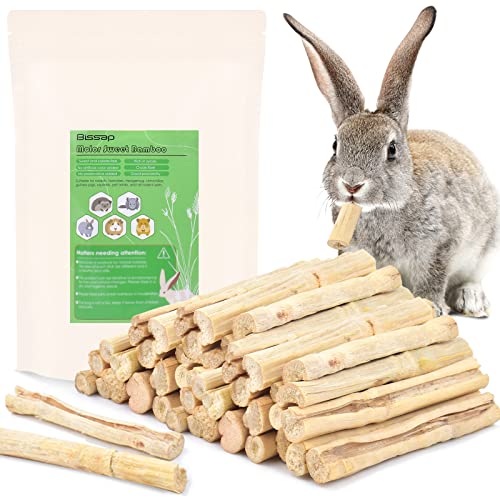 Bissap 700 g süße Bambus-Kaustäbchen für Kaninchen, Kaninchen, Hamster, Chinchilla, Meerschweinchen, Kaninchen, Kleintiere, natürliche Leckereien, Zähneknirschen, Kauspielzeug von Bissap