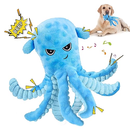 BitPeUG Quietschendes Hundespielzeug, großes Hundespielzeug mit Knisterpapier, interaktives Tauziehen, Dumbo-Oktopus, gefülltes langlebiges Kauspielzeug, Hundespielzeug für große Hunde zum Zahnen von BitPeUG