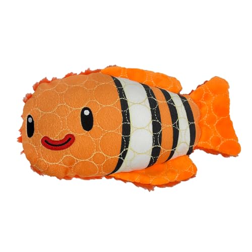 Bite Force Deep Sea Tough Plush Toy for Dogs - Built with Kevlar, Multi-Layered with Reinforced Seams, Durable Dog Toy, Squeaker for Interactive Play.Ideal for Strong Chewers (Clown Fish) von Bite Force