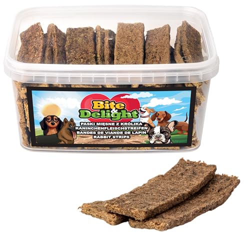 Bite & Delight 4kg Kaninchenfleischstreifen für Hunde Weiche natürliche Snacks Ohne künstliche Zusätze Zahngesundheit Muskelregeneration von Bite & Delight