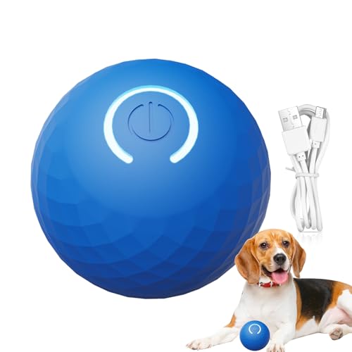 Bitong Aktiver Rollball für Hunde, Smart Automatisch Rotierender Ball Hundespielzeug, Resistente Anreicherung Spielzeug mit 2 Modi, Wiederaufladbar für Welpen, Hunde, Indoor Katzen von Bitong