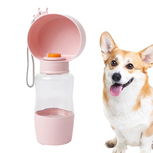 Bitong Outdoor-Wasserflaschen für Hunde,400-ml-Reisenapf-Wasserflasche mit abnehmbarem Umhängeband - Trinkzubehör für Haustiere zum Picknicken, Reisen, Camping, Wandern, Spazierengehen von Bitong