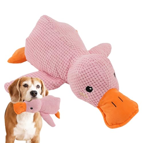 Bitong The Mellow Duck Hundespielzeug, quietschendes interaktives Hundespielzeug, Quack-Quack-Ente Hundespielzeug, beruhigendes Kissen, Plüschtiere mit Quietscher, keine Füllung, weiche von Bitong