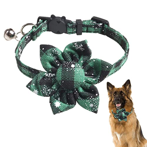 Bitong Weihnachts-Hundehalsband, Karierte Schneeflocke elastische verstellbare Hundeschleifen, Hundehalsband, Weihnachtsschleifen, Haustierkostüm für Veranstaltungen, Versammlungen, Feiertage von Bitong