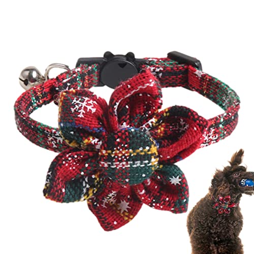 Bitong Weihnachtshalsbänder für Hunde - Elastische verstellbare Schneeflocken-Hundeschleifen kariert | Hundehalsband, Weihnachtsschleifen, Haustierkostüm für Veranstaltungen, Versammlungen von Bitong