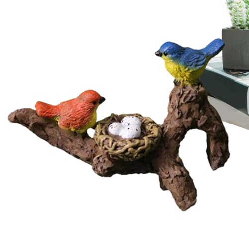 Blumentopf-Hugger,Topf-Hugger Vögel | Niedliche Figuren hängen Vogel- und Vogelneststatue - Gartenvogel und -nest, Outdoor-Ornamente, Blumentopf-Vasen-Hugger, bunte Vögel aus Kunstharz mit Vogelnest-S von Bitong