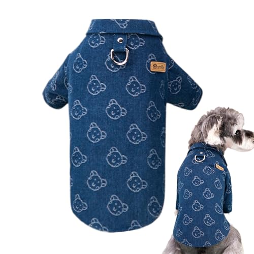 Hemd für kleine Hunde, Denim-Kleidung, weiche Haustierkleidung, niedliche Hundekleidung, bequeme Welpenkleidung für Welpen, Haustiere, alle Jahreszeiten von Bitong