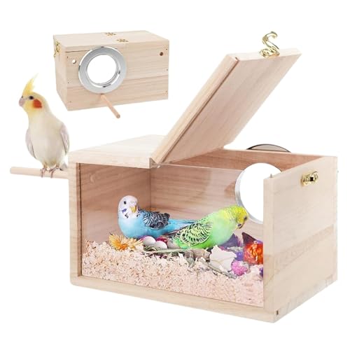 Papageien-Zuchtbox aus Holz, Vogel-Zuchtbox | Vogelnest-Zuchtbox - Vogelnisthaus, Paarungsbox für Papageien aus Holz, Brutbox für Sittiche für Turteltauben, Nymphensittiche, Finken von Bitong