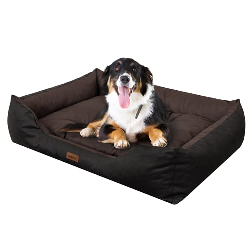 Bjird Hundebett - Hundekorb für kleine mittelgroße & große Hunde - Bequemes Haustierbett - Hundekissen - Hundesofa - wasserabweisend - Größe: L - 92x73 cm von Bjird