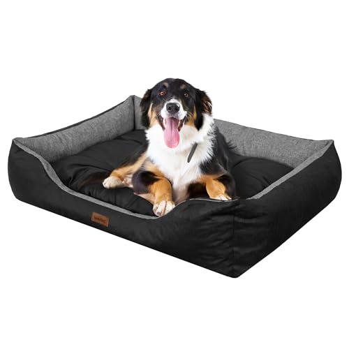 Bjird Hundebett - Hundekorb für kleine mittelgroße & große Hunde - Bequemes Haustierbett - Hundekissen - Hundesofa - wasserabweisend - Größe: L - 92x73 cm von Bjird