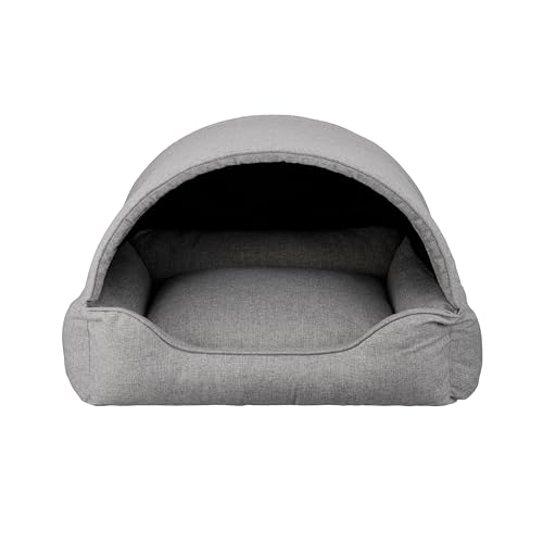 Bjird Hundebett & Hundehütte in einem - Hundehaus mit Dach für kleine und mittelgroße Hunde - Hundehöhle - Hundebox - Hundesofa - Bezug abnehmbar & waschbar - stabiles Hundekorb - 60x 47 cm von Bjird