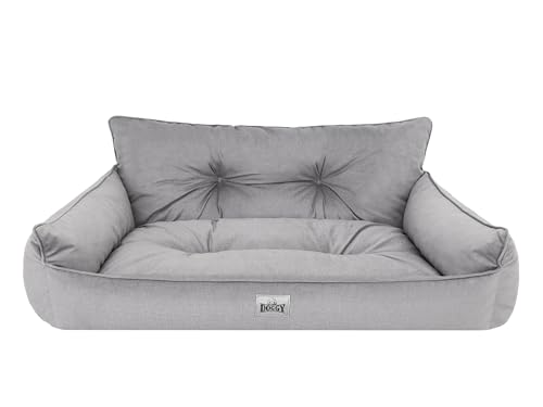 Bjird Hundebett - Hundekorb für kleine mittelgroße & große Hunde - Hundekissen - Hundesofa - EInfach zu reinigen - Joker Gesteppt - Größe: M: 82 x 63 cm - Asche Fancy von Bjird