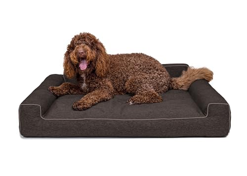 Bjird Hundebett - Hundekorb für kleine mittelgroße & große Hunde - Hundekissen - Hundesofa - Bezug abnehmbar und waschbar - Glamour New - Größe: XL: 116 x 78 cm - Braun Inari von Bjird