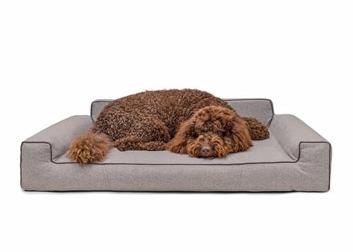 Bjird Hundebett - Hundekorb für kleine mittelgroße & große Hunde - Hundekissen - Hundesofa - Bezug abnehmbar und waschbar - Glamour New - Größe: XL: 116 x 78 cm - Cappuccino Inari von Bjird