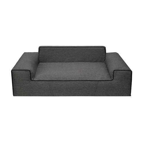 Bjird Hundebett - Hundekorb für kleine mittelgroße & große Hunde - Hundekissen - Hundesofa - Bezug abnehmbar und waschbar - Glamour New - Größe: M: 78 x 53 cm - Schwarz Inari von Bjird