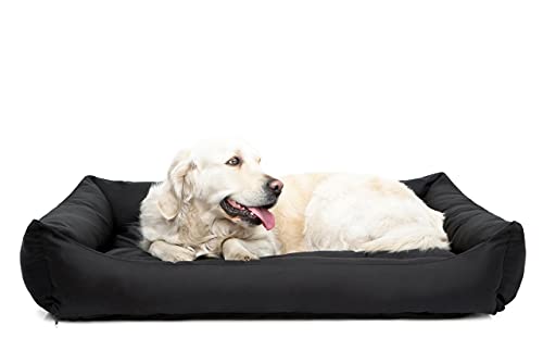 Bjird Hundebett - Hundekorb für kleine mittelgroße & große Hunde - Hundekissen - Hundesofa - Bezug abnehmbar und waschbar - Eco - Größe: L - Schwarz von Bjird