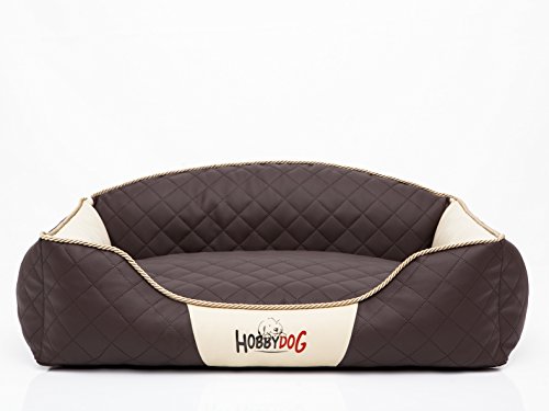 Bjird Hundebett - Hundekorb für kleine mittelgroße & große Hunde - Hundekissen - Hundesofa - Bezug abnehmbar und waschbar - Elite - Größe: S - Braun mit Beige von Bjird