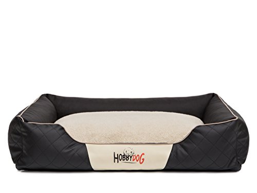 Bjird Hundebett - Hundekorb für kleine mittelgroße & große Hunde - Hundekissen - Hundesofa - Bezug abnehmbar und waschbar - Exclusive - Größe: - Schwarz mit Beige von Bjird