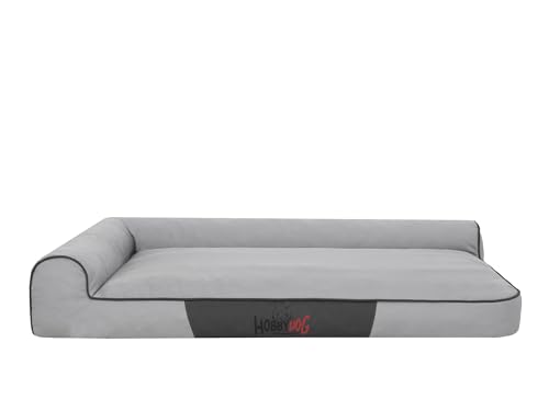 Bjird Hundebett - Hundekorb für kleine mittelgroße & große Hunde - Hundekissen - Hundesofa - Bezug abnehmbar und waschbar - Best - Größe: 80 x 53 x 18 cm [Größe: S] - Asche Oxford von Bjird