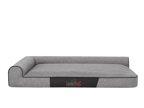 Bjird Hundebett - Hundekorb für kleine mittelgroße & große Hunde - Hundekissen - Hundesofa - Bezug abnehmbar und waschbar - Best - Größe: 80 x 53 x 18 cm [Größe: S] - Dunkelgrau Kunstleinen von Bjird