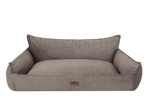 Bjird Hundebett - Hundekorb für kleine mittelgroße & große Hunde - Hundekissen - Hundesofa - Bezug abnehmbar und waschbar - Joker - Größe: L: 106 x 80 cm - Braun Fancy von Bjird