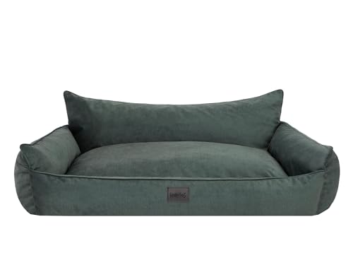 Bjird Hundebett - Hundekorb für kleine mittelgroße & große Hunde - Hundekissen - Hundesofa - Bezug abnehmbar und waschbar - Joker - Größe: M: 82 x 63 cm - Grün Fancy von Bjird