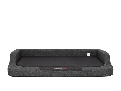 Hundebett für kleine, mittelgroße und grosse Hunde - orthopädische Hundesofa mit Memory Foam - Ergonomisches Hundekissen - Hundeliegen - Bezug abnehmbar und abwaschbar - Größe: L - Schwarz Kunstleinen von Bjird