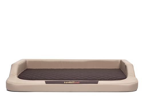 Hundebett für kleine, mittelgroße und Grosse Hunde - orthopädische Hundesofa mit Memory Foam - Ergonomisches Hundekissen - Hundeliegen - Bezug abnehmbar und abwaschbar - Größe: L - Beige mit Braun von Bjird