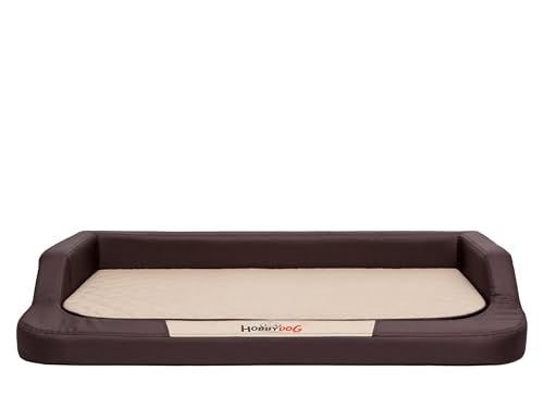 Hundebett für kleine, mittelgroße und Grosse Hunde - orthopädische Hundesofa mit Memory Foam - Ergonomisches Hundekissen - Hundeliegen - Bezug abnehmbar und abwaschbar - Größe: L - Braun mit Beige von Bjird