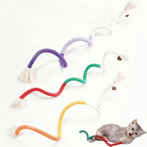 3 Pcs Cat Chew Toy, 70cm Catnip Toy Bite Rope Cat Chew Sticks, Kitten Tething Chew Toy Rope, Interactive Cat Toy for Indoor Cats, Natural Cat Chew Toy Teeth Cleaning, Catnip Toys for Cats von Bkemkri