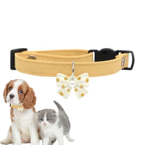 Bkljkf Fliegehalsband für Hunde, Hundehalsband mit Fliege,Verstellbares Hundehalsband mit Schleife | Bequemes Halsband aus Baumwolle für kleine und große Hunde, Haustiere und Kätzchen von Bkljkf