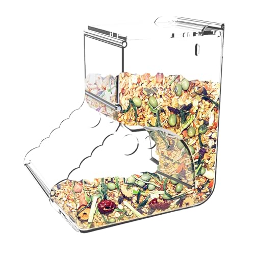 Bkljkf Hamster -Lebensmittelspender, Hamster -Käfig -Feeder - 400 ml Acrylabgabe Automatischer Zwerghamster -Feeder - Löschen Sie große Kapazität Haustierkäfigspender für Chinchilla von Bkljkf