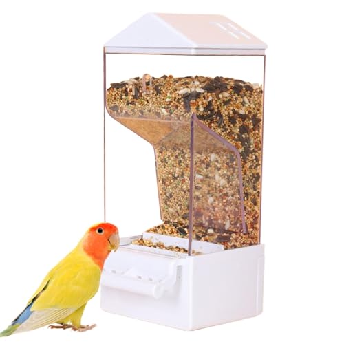 Bkljkf Non -Spill -Vogelhäuschen, Vogelhilfe -Wasserspender,Smart Clear Bird Feeder Dispenser | Lebensmittelbehälter mit großer Kapazität, Anti -Spill -Käfig -Zubehör für Garten, Cockatiel, Finch, von Bkljkf