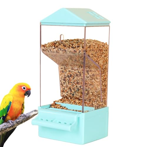 Bkljkf Vogelheimer Wasserspender, automatischer Vogelfutterleiter,Smart Clear Bird Feeder Dispenser - Lebensmittelbehälter mit großer Kapazität, Anti -Spill -Käfig -Zubehör für Garten, Cockatiel, von Bkljkf