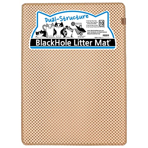 BlackHole Litter Mat ® - Super Large (92 x 64 cm) Super Groß Doppelstruktur mat (beige) von BlackHole Litter Mat