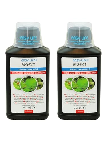 Easy Life Alg Exit 2er Set – 250 ml Lösung für klares Aquariumwasser, hochwirksame Wasserpflege, einfache Anwendung, gegen grüne Trübung im Aquarium von Blackcup