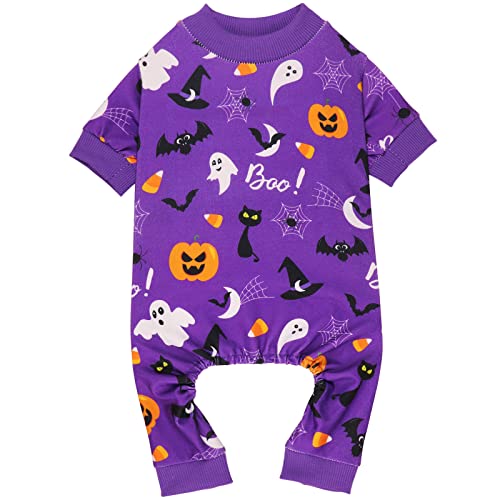 Weihnachtspyjama für Hunde, Halloween, Weihnachten, Mädchen, lustiges Hundekostüm, Hundekleidung, Hunde-Outfit, Hunde-Pyjama, Lila Halloween, Small-Medium von Blaoicni