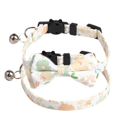 2 St點k Haustier Halsband,Verstellbare Katzenhalsband,Hunde Halsband mit Gl鯿kchen und K鋞zchenform Schnalle,Hundehalsband,Halsband Hund,Katzenhalsb鋘der,f黵 Welpen K鋞zchen,1 x 28 cm,Gr黱e Serie A von Blausky